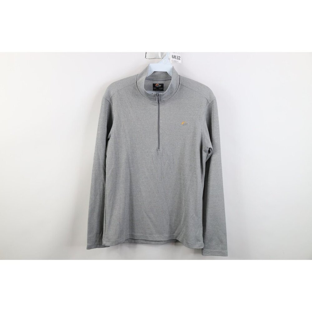 Vintage Lowe Alpine Mens Small Faded Thermal Ribbed Knit Half Zip Jacket Top